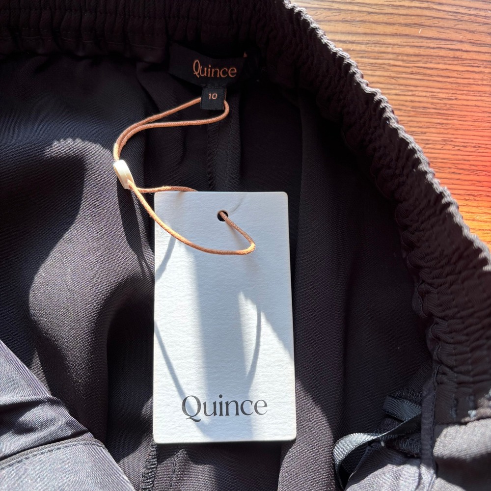 Quince Stretch Crepe Classic Trouser Pants 10 Black Minimalist - Picture 11 of 16